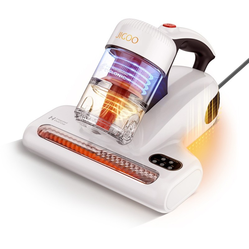 JIGOO J200 Vysavač na matrace s integrovanými dvojitými nástavci, sacím výkonem 13 kPa, UV lampou a horkým vzduchem o teplotě 60