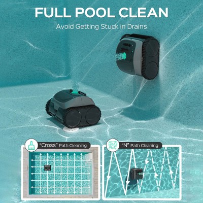 WYBOT C1 Cordless Robotic Pool Cleaner  150min Runtime  Wall Climbing  Intelligent Route Planning  APP Control  for Pools up to 