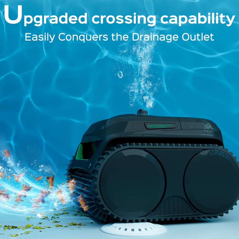 WYBOT C2 Cordless Pool Robot Vacuum  Wall and Waterline Cleaning  Dual Cleaning Filtration  for Inground Pools Up to 1614Sq ft  