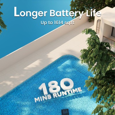 WYBOT C2 Cordless Pool Robot Vacuum  Wall and Waterline Cleaning  Dual Cleaning Filtration  for Inground Pools Up to 1614Sq ft  