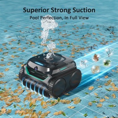 WYBOT C2 Vision Cordless Pool Robot Vacuum  Debris Detection with AI Camera  8-in-1 Master Cleaning  Two-Layer Filtration  Brush