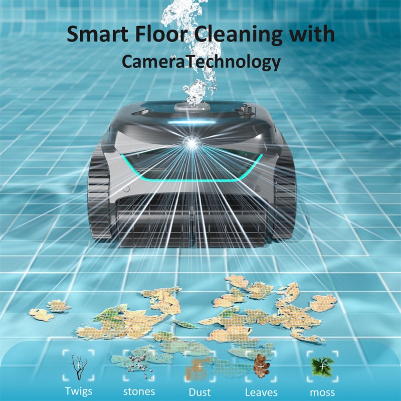WYBOT C2 Vision Cordless Pool Robot Vacuum  Debris Detection with AI Camera  8-in-1 Master Cleaning  Two-Layer Filtration  Brush