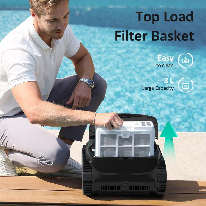 WYBOT C2 Vision Cordless Pool Robot Vacuum  Debris Detection with AI Camera  8-in-1 Master Cleaning  Two-Layer Filtration  Brush