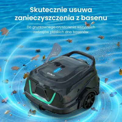 WYBOT A1 Akumulátorový bazénový vysavač, dvouvrstvá filtrace, výdrž 120 min – Černý