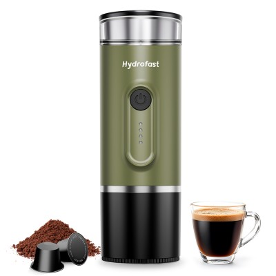 Hydrofast PO-100 Portable Espresso Maker  15-Bar Pressure  7800mAh Battery  2-in-1 Capsule 