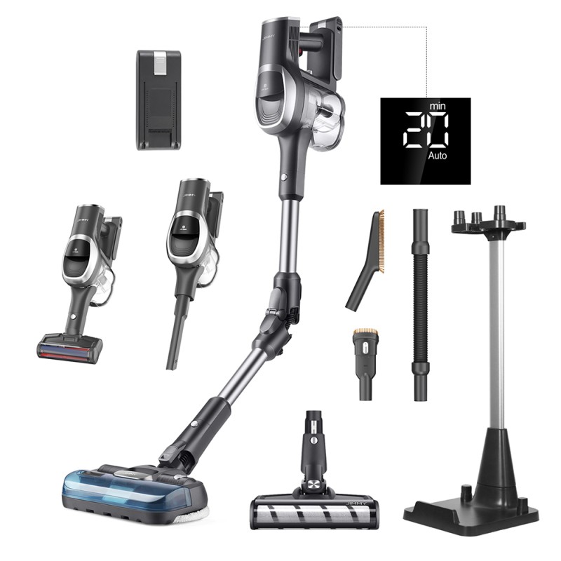 JIMMY JV9 Pro Aqua Cordless Vacuum Cleaner  160AW Suction Power  Up to 65min Runtime  500ml Water Tank  Gray - EU Plug