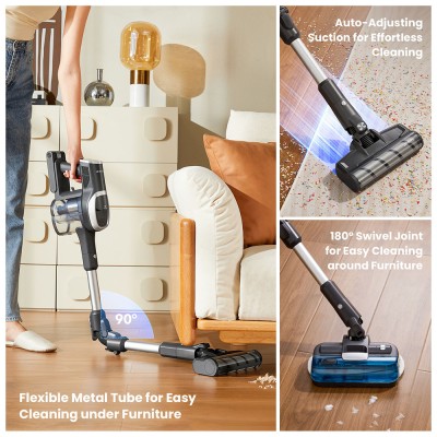 JIMMY JV9 Pro Aqua Cordless Vacuum Cleaner  160AW Suction Power  Up to 65min Runtime  500ml Water Tank  Gray - EU Plug