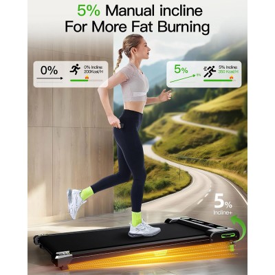 Akluer 480L-A Walking Pad with Incline  2 5HP Quiet Motor  Remote Control 