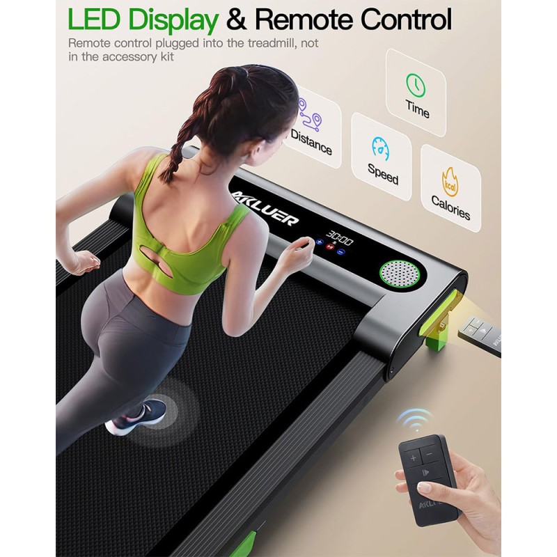 Akluer 480L-A Walking Pad with Incline  2 5HP Quiet Motor  Remote Control 