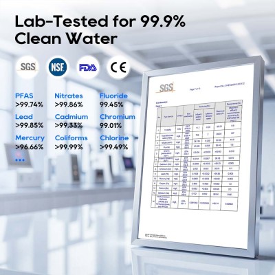 JIMMY R9 Pro chytrá stolní reverzní osmóza, 7stupňová filtrace, UV sterilizace, 5,5l nádrž a dvě 1l nádoby – šedá