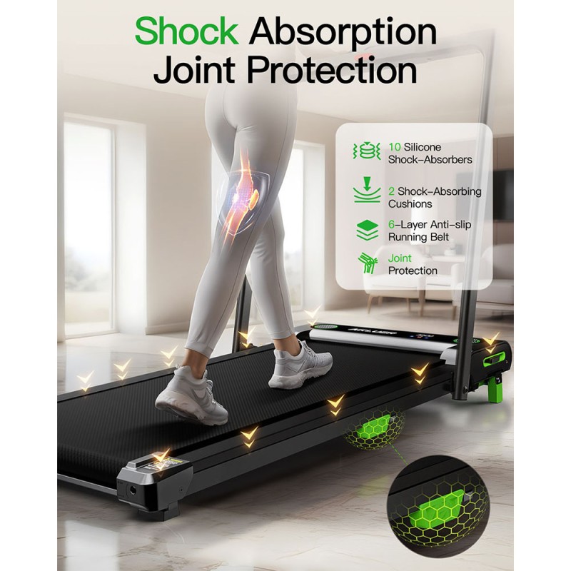 Akluer 480L-B Incline Walking Pad with Foldable Handle  2 5HP Quiet Motor  LED Screen 