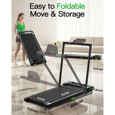 Akluer 480L-B Incline Walking Pad with Foldable Handle  2 5HP Quiet Motor  LED Screen 