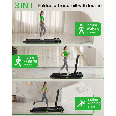 Akluer 480L-B Incline Walking Pad with Foldable Handle  2 5HP Quiet Motor  LED Screen 