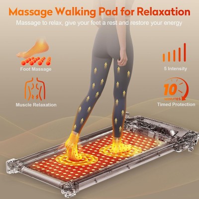 Akluer 520A-A Dual-Sided Treadmill with Shiatsu Foot Massager  2 5HP Quiet Motor  330LBS Max Capacity  LED Display 