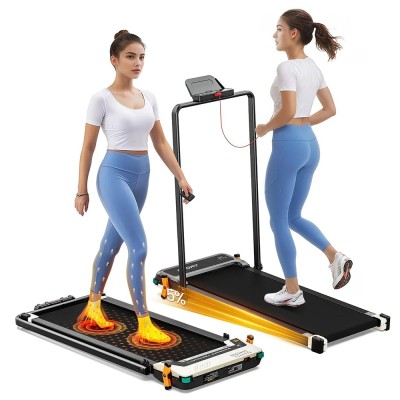 Akluer 520A-B Dual-Sided Walking Pad with Handle  2 5HP Quiet Motor  4MPH Max Speed  150kg Capacity  Dual LED Display  Manual In