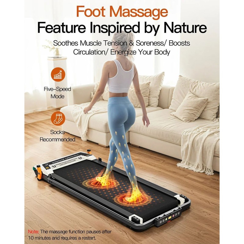 Akluer 520A-B Dual-Sided Walking Pad with Handle  2 5HP Quiet Motor  4MPH Max Speed  150kg Capacity  Dual LED Display  Manual In