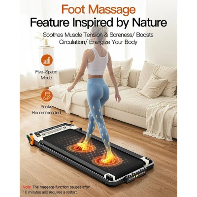 Akluer 520A-B Dual-Sided Walking Pad with Handle  2 5HP Quiet Motor  4MPH Max Speed  150kg Capacity  Dual LED Display  Manual In