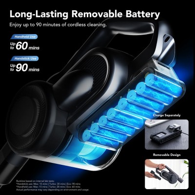 JIMMY H11 Pro Cordless Vacuum Cleaner  260AW Suction  90min Runtime  Brushless Motor  4 Modes  LED Display  for Carpets/Hard Flo