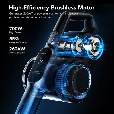JIMMY H11 Pro Cordless Vacuum Cleaner  260AW Suction  90min Runtime  Brushless Motor  4 Modes  LED Display  for Carpets/Hard Flo