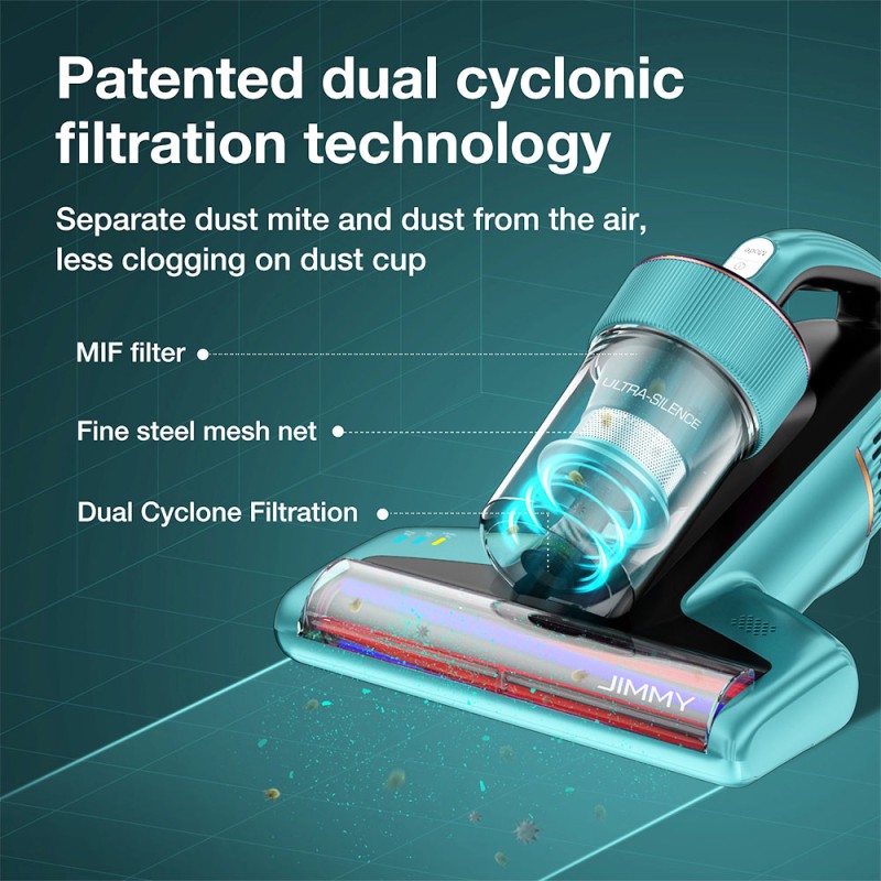Jimmy BX6 Handheld Anti-Mite Vacuum Cleaner  600W  240mm Widened Suction Port  UV Lamp and Ultrasonic Technology - Blue