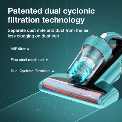 Jimmy BX6 Handheld Anti-Mite Vacuum Cleaner  600W  240mm Widened Suction Port  UV Lamp and Ultrasonic Technology - Blue
