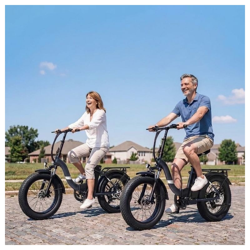 Touroll S2 skládací elektrokolo, 55 Nm, 20×4,0" fat tire, dojezd až 150 km, nízký nástup – modré