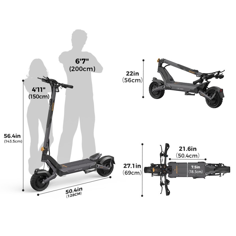 Ausom L2 Max Dual Motor 48V 20 8Ah E-Scooter-EU-Plug
