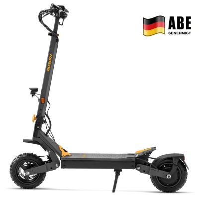Ausom L1 ABE Skládací elektrická koloběžka 15,6 Ah, motor 500 W, dojezd až 70 km, plynulá jízda ve městě – Šedo-Žlutá