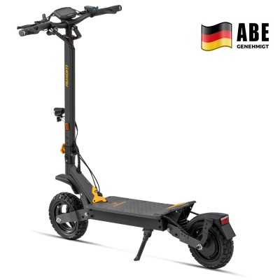 Ausom L1 ABE Skládací elektrická koloběžka 15,6 Ah, motor 500 W, dojezd až 70 km, plynulá jízda ve městě – Šedo-Žlutá