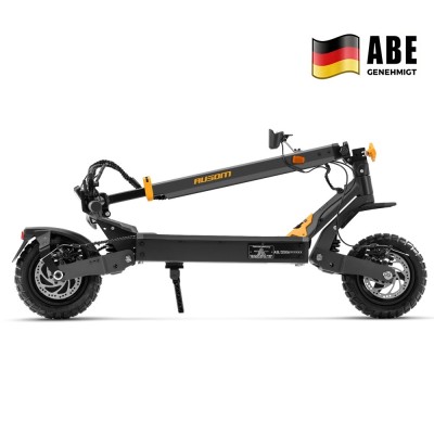 Ausom L1 ABE Skládací elektrická koloběžka 15,6 Ah, motor 500 W, dojezd až 70 km, plynulá jízda ve městě – Šedo-Žlutá