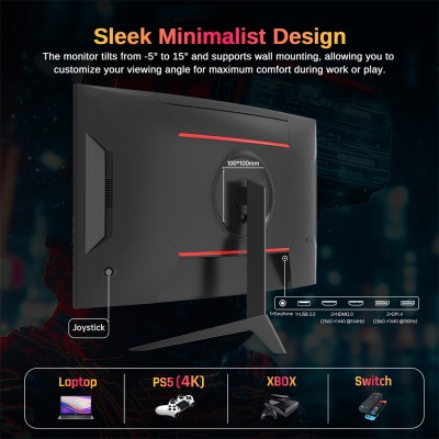 KTC H27S17 Gaming Monitor 27-inch 2560x1440 QHD 180Hz HVA Curved 1500R