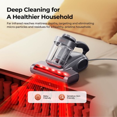 JIGOO J300 Pro Smart Mattress Vacuum Cleaner  550W Motor  48 000RPM Tapping Frequency  14kPa Strong Suction  Dual-Cup Filtration