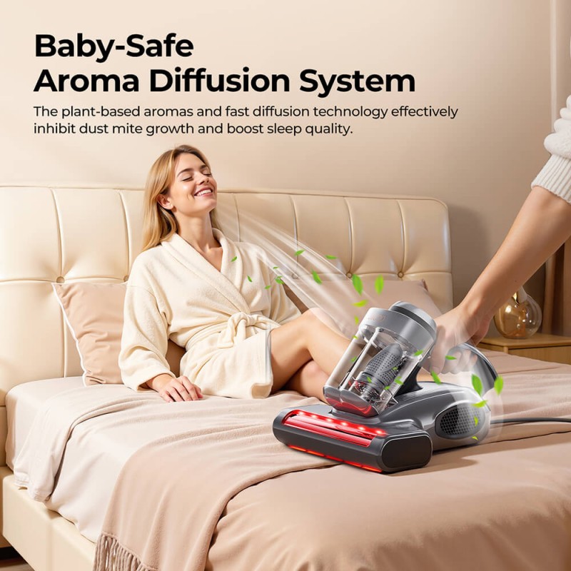 JIGOO J300 Pro Smart Mattress Vacuum Cleaner  550W Motor  48 000RPM Tapping Frequency  14kPa Strong Suction  Dual-Cup Filtration