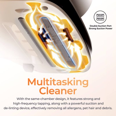 JIGOO S100 Smart Dual-Cup Mattress Vacuum Cleaner with 350W Power and 12KPa Suction