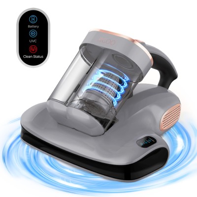 JIGOO S100 Cordless Mattress Vacuum Cleaner  Dual-Cup Filtration  10000Pa Suction  150W Brushless Motor  80 000/min Tapping  UV-