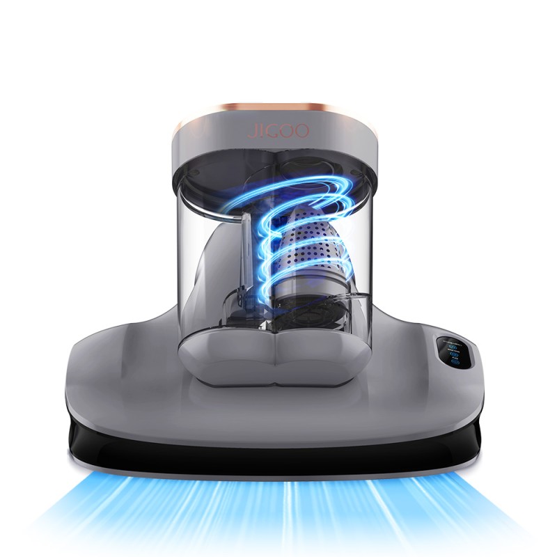 JIGOO S100 Cordless Mattress Vacuum Cleaner  Dual-Cup Filtration  10000Pa Suction  150W Brushless Motor  80 000/min Tapping  UV-