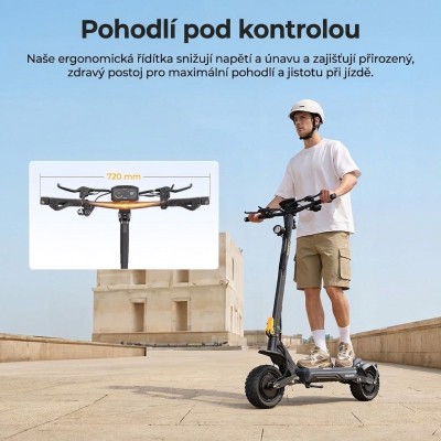Ausom Gosoul 2 Pro dvoumotorová elektrická koloběžka, motory 1400W×2, baterie 18Ah 48V, dojezd 90km, 20 až 25 km/h