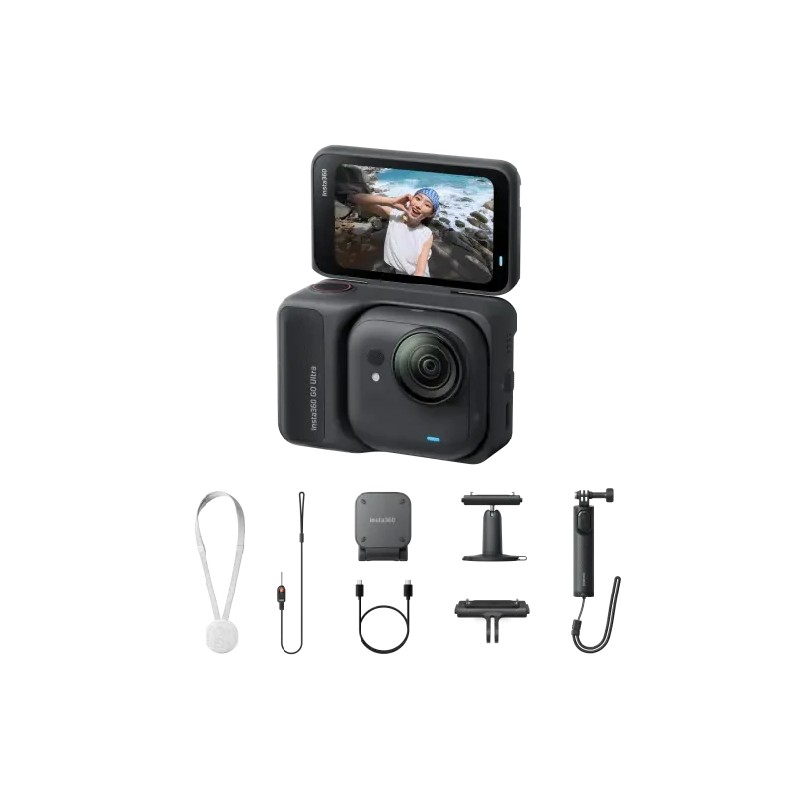 Insta360 GO Ultra Akční kamera Creator Bundle, rozlišení 4K při 60 snímcích za sekundu, snímač 1/1,28 palce – Midnight Black