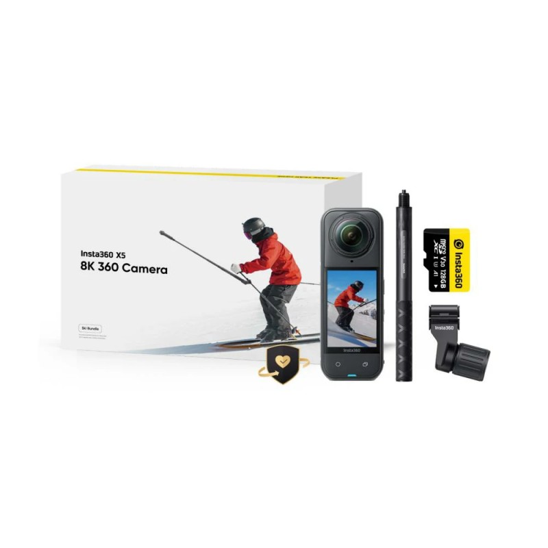 Insta360 X5 Ski Bundle – sportovní kamera, 8K 360° video, snímače 1/1,28″, půlnoční černá