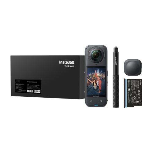 Insta360 X5 akční kamery Starter Bundle, 8K 360° video, snímače 1/1,28″ – Midnight Black