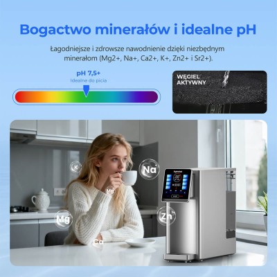 Domácí stolní RO filtr na vodu Hydrofast W100 4L, 8 teplotních stupňů, 6stupňový filtrační systém