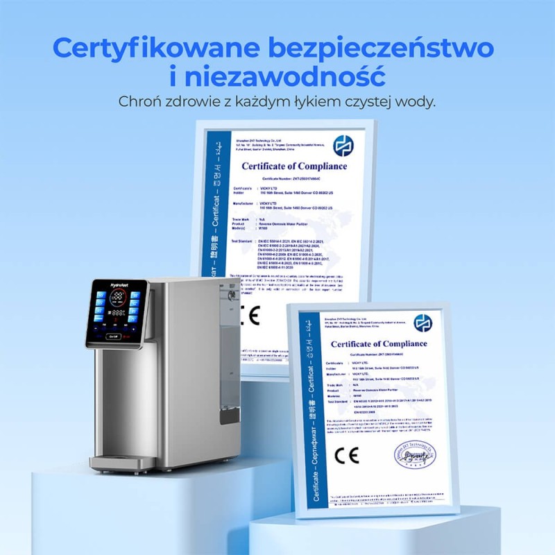 Domácí stolní RO filtr na vodu Hydrofast W100 4L, 8 teplotních stupňů, 6stupňový filtrační systém