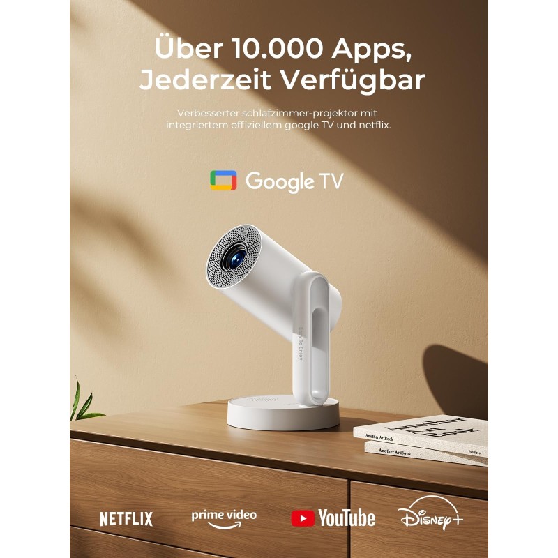 Projektor ETOE Starfish Plus, Google TV a Netflix, ambientní osvětlení, 1080P