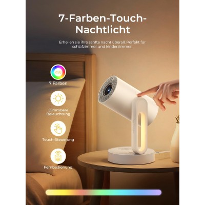 Projektor ETOE Starfish Plus, Google TV a Netflix, ambientní osvětlení, 1080P