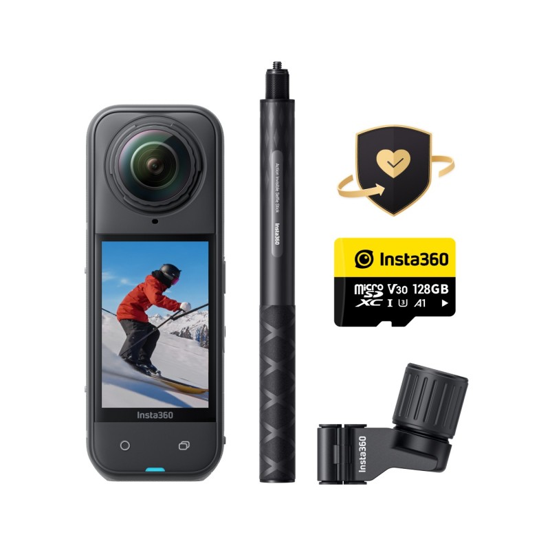 Insta360 X5 Ski Bundle – sportovní kamera, 8K 360° video, snímače 1/1,28″, půlnoční černá