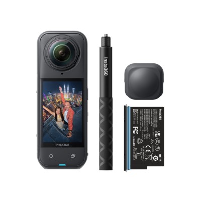 Insta360 X5 akční kamery Starter Bundle, 8K 360° video, snímače 1/1,28″ – Midnight Black